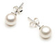 4 - 5 mm white freshwater pearl stud earrings, a classic on silver studs