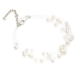 Beautiful floating white pearl bridal bracelet