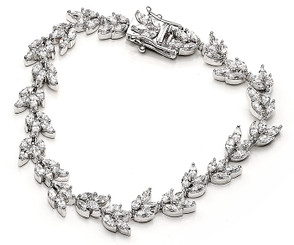 Evangeline cubic zirconia and diamante wedding bracelet
