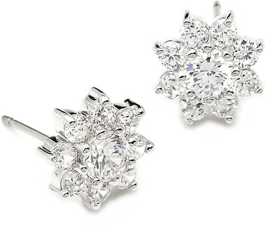 Diamante stud bridal earrings with matching necklace and bracelet 