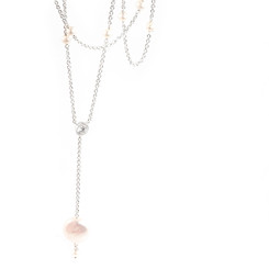 Long pearl drop bridal necklace