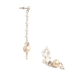 long pearl drop bridal earrings
