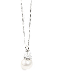 Pearl and crystal bridal pendant
