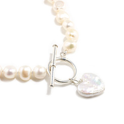 Pearl heart charm necklace lovely as bridesmaids jewellery