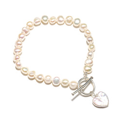 pearl heart charm bracelet lovely as a bridesmaids bracelet