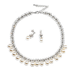  diamante and pearl evening necklace set