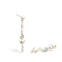 Abbey cream pearl and diamante drop bridal earrings