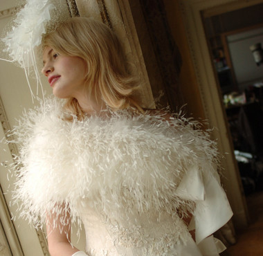 marabou and ostrich real feather stole