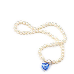 Murano glass heart and freshwater pearl necklace ideal as bridesmaids jewellery