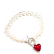 Murano heart charm and pearl bracelet ideal for bridesmaids or girls birthday gift