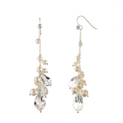Monica Pearl and Crystal drop bridal earrings