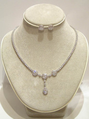 Gracia cz and diamante wedding necklace set