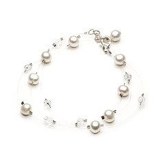 Lucy floating pearl and crystal bridal bracelet