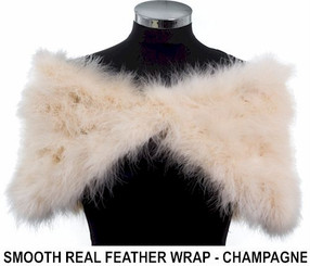 Angelica champagne coloured marabou feather wrap