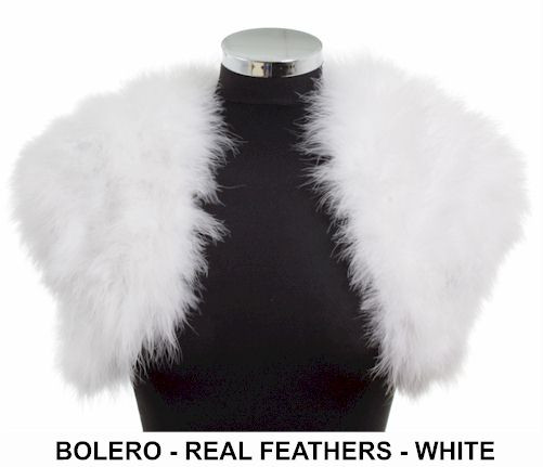 white feather bolero