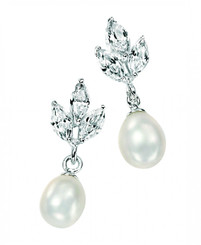 Valeria pearl and diamante bridal earrings ideal bridesmaids gift