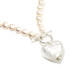 Silver murano heart and pearl bridal pendant lovely for bridesmaids jewellery