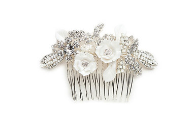 vintage inspired floral bridal hair comb