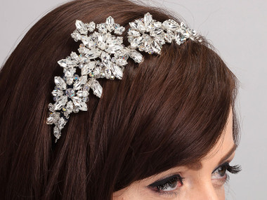 Lily Grace side styled crystal bridal headband