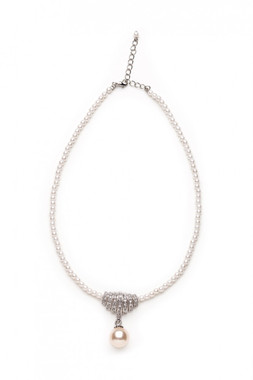 Rosabella diamante and pearl bridal pendant