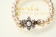 Vintage inspired pearl bracelet with flower clasp detail