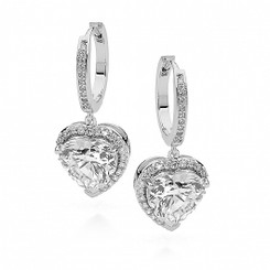 heart cubic zirconia drop earrings