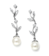 Celine cubic zirconia and pearl wedding earrings