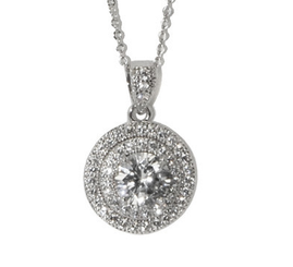 Michaela vintage styled diamante pendant