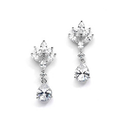 Alexi marquis shaped cubic zirconia wedding earrings