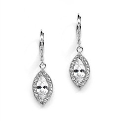Lovely vintage finished linear cubic zirconia bridal earrings 