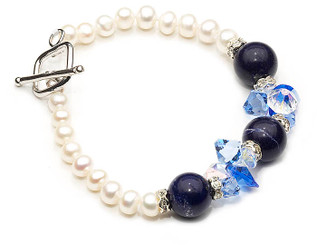 Lapis Lazuli and pearl bracelet