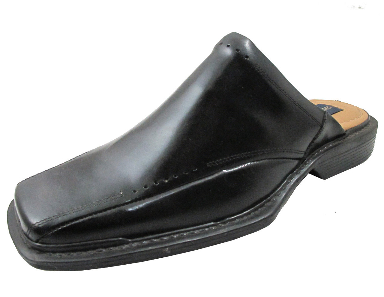 Giorgio Brutini Men's 657291 Square Toe Slip on Open Back Shoes in Black