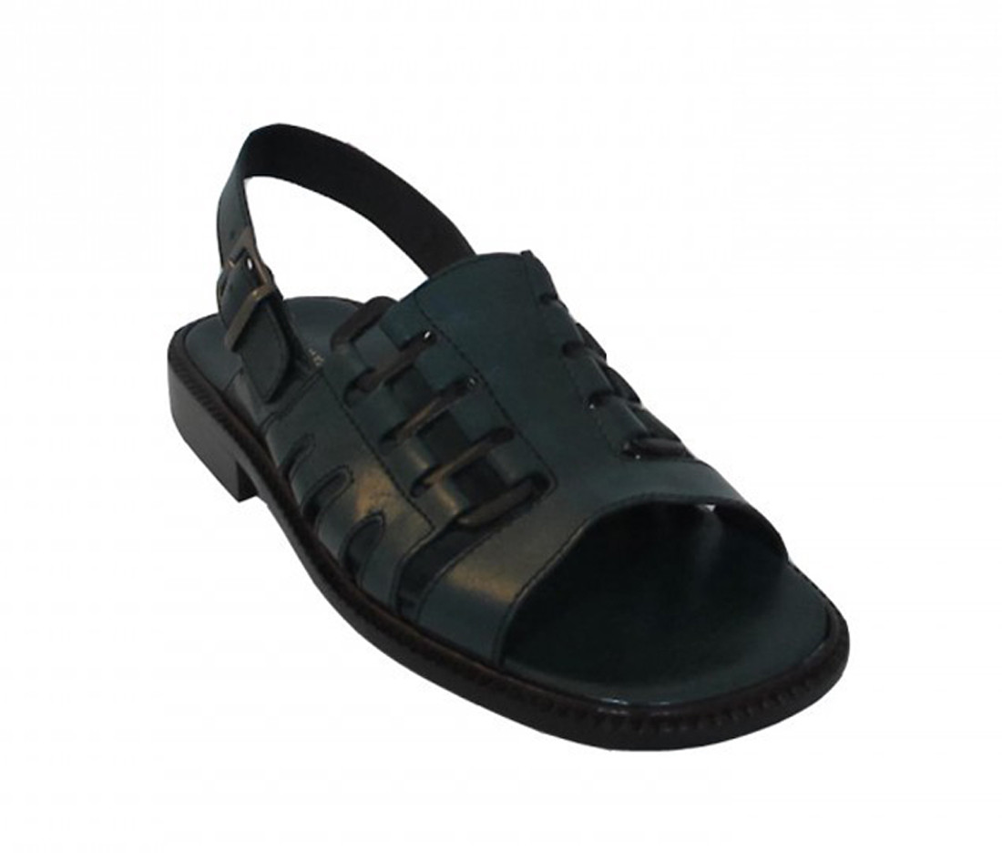 Men's Italian Leather Dress Casual Designer Sandals V1545 By Davinci