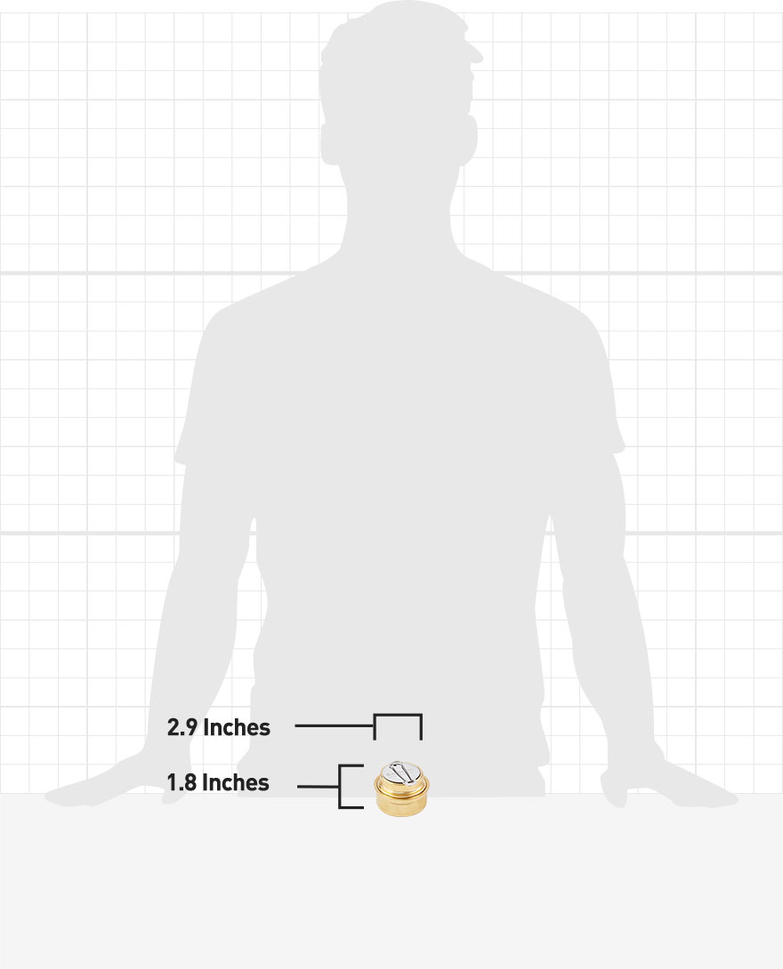 1.8 Inches Tall, 2.9 Inches Wide