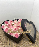 Pink Roses In A Heart Shaped Box