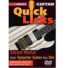 Shred Metal - Quick Licks. (Style: Synyster Gates; Key: Dm). By Synyster Gates. For Guitar. Lick Library. DVD. Lick Library #RDR0401. Published by Lick Library.
Product,10534,Thrash Metal - Quick Licks: by Kerry King"
