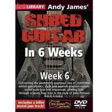 Andy James' Shred Guitar in 6 Weeks. (Week 6). By Andy James. For Guitar (Guitar). Lick Library. DVD. Lick Library #RDR0339. Published by Lick Library.

Welcome to the Shred Guitar in 6 Weeks guitar course. This course is designed to focus your practice towards realistic goals achievable in six weeks. Each week provides you with techniques, concepts and licks to help you play and understand metal soloing at a manageable pace. Licks in the style of a featured artist are taught each week to help you towards playing in real musical situations and develop an ear for the differences between players. If you have been frustrated or intimidated by other educational material this course is for you. You will see the improvement as you work through each week. Week six includes: Connecting the pentatonic positions * use of chromatics within pentatonics * sixth and seventh position natural minor scale licks and sequences * creating licks through octaves * and four licks in the style of John Petrucci. Andy James is a well respected guitarist and teacher whose influences include: Greg Howe * Paul Gilbert * Tony Macalpine * and Zakk Wylde. He is known for his blistering technique.