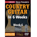 Steve Trovato's Country Guitar in 6 Weeks. (Week 6). By Steve Trovato. For Guitar (Guitar). Lick Library. DVD. Lick Library #RDR0345. Published by Lick Library.

This course is designed to focus your practice towards realistic goals achievable in six weeks. Each week provides you with techniques, concepts and licks to help you play and understand country soloing at a manageable pace. If you have been frustrated or intimidated by other educational material this course is for you. Lessons by Steve Trovato. Week six includes: Learn to play over a 4 chord progression * an introduction to major triad arpeggios * an introduction to hybrid picking * developing hybrid picking techniques * and three licks in the style of Albert Lee. Steve Trovato is best known as a world class country guitarist, but is equally proficient in a wide range of popular guitar styles. He has written a number of bestselling guitar instruction books, and maintains a full time position in the Guitar Department at the University of Southern California.