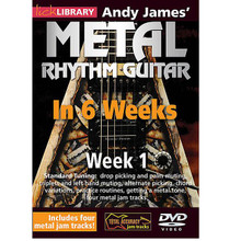 Andy James' Metal Rhythm Guitar in 6 Weeks. (Week 1). By Andy James. For Guitar (Guitar). Lick Library. DVD. Lick Library #RDR0351. Published by Lick Library.

Welcome to the Metal Rhythm Guitar in 6 Weeks guitar course. This course is designed to focus your practice towards realistic goals achievable in six weeks. Each week provides you with techniques, concepts and licks to help you play and understand metal rhythm playing at a manageable pace. Different rhythm patterns are taught each week to help you towards playing in real musical situations and develop an ear for the differences between players. If you have been frustrated or intimidated by other educational material this course is for you. You will see the improvement as you work through each week. Week one includes: Standard Tuning * drop picking and palm muting * triplets and left hand muting * alternate picking * chord variations * practice routines * getting a metal tone * and four metal jam tracks. Andy James is a well respected guitarist and teacher whose influences include: Greg Howe * Paul Gilbert * Tony Macalpine * and Zakk Wylde. He is known for his blistering technique.
