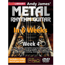 Andy James' Metal Rhythm Guitar in 6 Weeks. (Week 4). By Andy James. For Guitar (Guitar). Lick Library. DVD. Lick Library #RDR0354. Published by Lick Library.

Welcome to the Metal Rhythm Guitar in 6 Weeks guitar course. This course is designed to focus your practice towards realistic goals achievable in six weeks. Each week provides you with techniques, concepts and licks to help you play and understand metal rhythm playing at a manageable pace. Different rhythm patterns are taught each week to help you towards playing in real musical situations and develop an ear for the differences between players. If you have been frustrated or intimidated by other educational material this course is for you. You will see the improvement as you work through each week. Week four includes: E flat tuning * complete song breakdown with technique lessons focusing on triplets, pedal tones, down picking and palm muting * and metal guitar jam track. Andy James is a well respected guitarist and teacher whose influences include: Greg Howe * Paul Gilbert * Tony Macalpine * and Zakk Wylde. He is known for his blistering technique.
