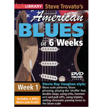 Steve Trovato's American Blues in 6 Weeks. (Week 1). By Steve Trovato. For Guitar (Guitar). Lick Library. DVD. Lick Library #RDR0357. Published by Lick Library.

Welcome to the American Blues Guitar in 6 Weeks course. These lessons are designed to focus your practice towards realistic goals achievable in six weeks. Each week provides you with techniques, concepts and licks to help you play and understand blues soloing at a manageable easy to follow pace. Week one includes: Blues scale patterns * blues phrasing * playing the shuffle feel * double stops * using trills, hammer-ons and pull offs * using triplets * adding chromatic passing tones to the blues scale. The DVD is presented by Steve Trovato who is best known as a world class country guitarist, but is equally proficient in a wide range of popular guitar styles. He has written a number of bestselling guitar instruction books, and maintains a full time position in the Guitar Department at the University of Southern California.