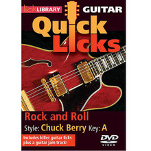 Rock and Roll - Quick Licks. (Style: Chuck Berry; Key: A). By Chuck Berry. For Guitar (Guitar). Lick Library. DVD. Lick Library #RDR0272. Published by Lick Library.

Learn rock and roll licks in the style of Chuck Berry, rock and roll pioneer, performer, and influence on musicians as diverse as John Lennon and Jimmy Page! Also includes a guitar jam track. Lessons by Steve Trovato. Each Quick Licks DVD includes an arsenal of licks in the style of your chosen artist to add to your repertoire, plus backing tracks to practice your new licks and techniques. Steve Trovato is best known as a world class country guitarist, but is equally proficient in a wide range of popular guitar styles. He has written a number of bestselling guitar instruction books and maintains a full time position in the Guitar Department at the University of Southern California.