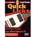 Rumba Blues - Quick Licks. (Style: Albert King; Key: G). By Albert King. For Guitar (Guitar). Lick Library. DVD. Lick Library #RDR0297. Published by Lick Library.

Learn blues licks for guitar in the style of Albert King, one of the original three kings of blues guitar and inspiration to Clapton * Hendrix * Stevie Ray Vaughan * and Gary Moore. Also includes a guitar jam track. Lessons by Steve Trovato. Each Quick Licks DVD includes an arsenal of licks in the style of your chosen artist to add to your repertoire, plus backing tracks to practice your new licks and techniques. Steve Trovato is best known as a world class country guitarist, but is equally proficient in a wide range of popular guitar styles. He has written a number of bestselling guitar instruction books and maintains a full time position in the Guitar Department at the University of Southern California.