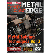 Metal Soloing Techniques, Volume 3. (Metal Edge: Extreme Guitar Series). By Andy James. For Guitar (Guitar). Lick Library. DVD. Lick Library #RDR0324. Published by Lick Library.

Learn killer metal soloing techniques with Andy James, A final helping of killer metal licks, tricks and routines to build your repertoire of shred techniques including string skipping, sweep picking, tapping techniques, alternate picking, metal rhythm tequniques, harmonizing solos to add depth to your writing and much more. Also includes three jam tracks. Andy James is a well respected guitarist and teacher whose influences include Greg Howe * Paul Gilbert * Tony Macalpine * and Zakk Wylde. He is known for his blistering technique.