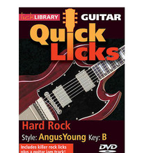 Hard Rock - Quick Licks. (Style: Angus Young; Key: B). By Angus Young. For Guitar (Guitar). Lick Library. DVD. Lick Library #RDR0260. Published by Lick Library.

Learn killer rock licks in the style of Angus Young, guitar powerhouse of Aussie rockers AC/DC! Also includes a rock guitar jam track. Lessons by Jamie Humphries. Each Quick Licks DVD includes an arsenal of licks in the style of your chosen artist to add to your repertoire, plus backing tracks to practice your new licks and techniques. Jamie Humphries is the author of the acclaimed Giants of Rock and Giants of Metal guitar courses. He is a tutor at one of the UK's leading music colleges.