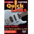 Rock Shuffle - Quick Licks. (Style: Steve Lukather; Key: Em). By Steve Lukather. For Guitar (Guitar). Lick Library. DVD. Lick Library #RDR0265. Published by Lick Library.

Learn killer rock licks in the style of Steve Lukather, Toto's long time guitarist, composer, and one of the most versatile musicians of our time! Also includes a guitar jam track. Lessons by Michael Casswell. Each Quick Licks DVD includes an arsenal of licks in the style of your chosen artist to add to your repertoire, plus backing tracks to practice your new licks and techniques. Michael Casswell is a highly sought after freelance guitarist and producer. He has played and toured with many well known bands and artists as diverse as Brian May * Cozy Powell * and Ronan Keating. His playing can be heard on numerous film and TV soundtracks.