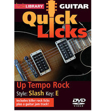 High Energy Rock - Quick Licks. (Style: Slash; Key: E). By Slash. For Guitar (Guitar). Lick Library. DVD. Lick Library #RDR0240. Published by Lick Library.

Learn licks in the style of Slash, whose killer riffs and instantly recognizable sound made him one of the most acclaimed guitarists of our time! Also includes a rock guitar jam track. Lessons by Danny Gill. Each Quick Licks DVD includes an arsenal of licks in the style of your chosen artist to add to your repertoire, plus backing tracks to practice your licks and techniques. Danny Gill is a former pupil of Joe Satriani, and co-author of the Musicians Institute Rock Guitar series. His songs have appeared on TV shows including 'The Osbournes' and film sound tracks such as 'Insomnia' and 'Under Siege'.