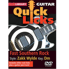 Fast Southern Rock - Quick Licks. (Style: Zakk Wylde; Key: Dm). By Zakk Wylde. For Guitar (Guitar). Lick Library. DVD. Lick Library #RDR0239. Published by Lick Library.

Learn killer licks in the style of your favorite players and jam along with our superb guitar jam tracks! Each Quick Licks DVD incldues an arsenal of licks in the style of your chosen artist to add to your repertoire, plus backing tracks to practice your new-found techniques. Learn metal licks in the style of Zakk Wylde. Also includes jam track. Andy James is a well-respected guitarist and teacher whose influences include: Greg Howe * Paul Gilbert * Tony Macalpine * and Zakk Wylde. He is known for his blistering technique.