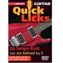 Up Tempo Rock - Quick Licks. (Style: Joe Satriani; Key: E). By Joe Satriani. For Guitar (Guitar). Lick Library. DVD. Lick Library #RDR0248. Published by Lick Library.

Learn killer rock licks in the style of Joe Satriani, one of the finest instrumental rock guitarists! Also includes a rock guitar jam track. Lessons by Danny Gill, Each Quick Licks DVD includes an arsenal of licks in the style of your chosen artist to add to your repertoire, plus backing tracks to practice your new licks and techniques. Danny Gill is a former pupil of Joe Satriani, and co-author of the Musicians Institute Rock Guitar series. His songs have appeared on TV shows including 'The Osbournes' and film sound tracks such as 'Insomnia' and 'Under Siege'.