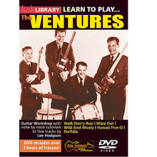 Learn to Play The Ventures by Lee Hodgson and The Ventures. For Guitar (Guitar). Lick Library. DVD. Lick Library #RDR0253. Published by Lick Library.

This superb DVD will teach you the instrumental rock and roll songs that helped to influence the surf rock genre of the 60s. Tracks include: Walk Don't Run * Wild And Wooly * Hawaii Five-O * Wipe Out * Perfidia. Lee Hodgson is a versatile studio musician and vastly experienced stage performer. He is also a regularly featured columnist and transcriber for both Guitarist and Guitar Technique magazines.
